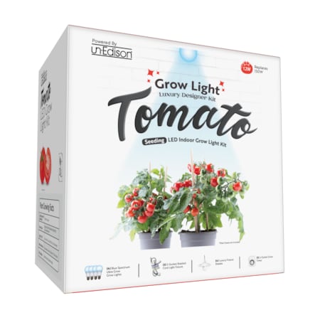 Miracle Led 2-Socket Tomato Grow Light Kit- Blue Spec. 12W Replace 150W Grow Bulbs, White Shades, Timer, 2PK 802054